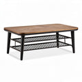 Salontafel van hout en metaal met een afmeting van 100 x 60 x 45cm