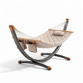 Hangmat van katoen met houten frame en kussens 200 x 100 x 120cm