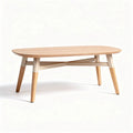 Houten salontafel met een afmeting van 100 x 60 x 45cm en een lichtkleurige afwerking