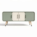 Tv-meubel van hoogwaardige MDF in groen en crème met houten poten 150 x 40 x 60cm