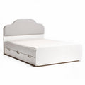 Bed met opberglades en gestoffeerde hoofdbord 200 x 150 x 100 cm wit